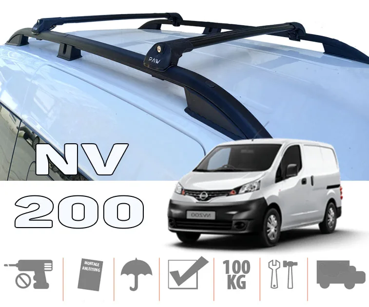 for Nissan NV200 Roof Rails or Cross Bars Paw Series Full Set Short