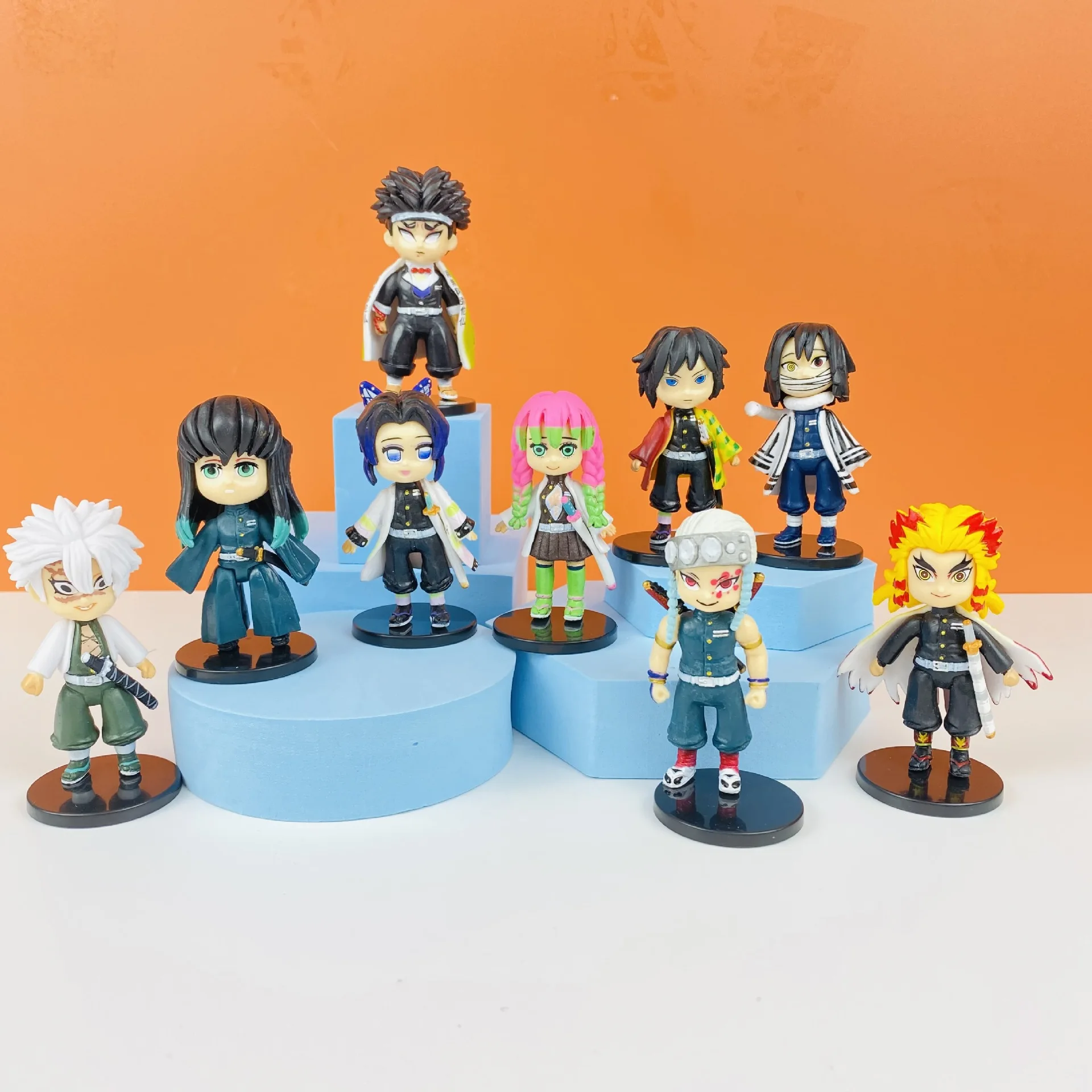 

9PCS Anime Demon Slayer Kimetsu no Yaiba Figure Kamado Tanjirou Action Figure Agatsuma Zenitsu Nezuko PVC Model Toys For Kids