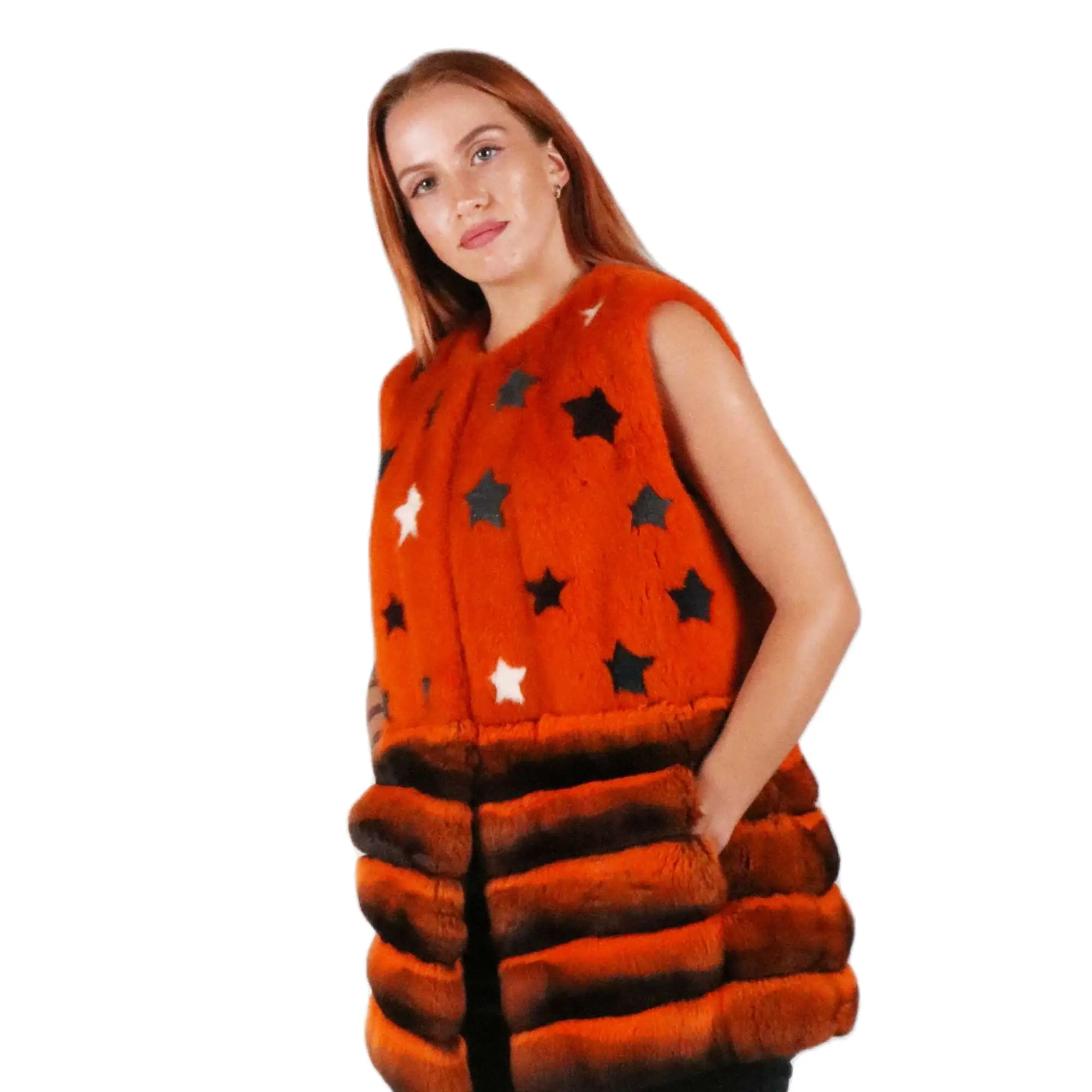 

Women's Mink Etol genuine handmade fur Material: main material 100%Original, MinkReal ChinchillaInner lining: 30% cotton 70%