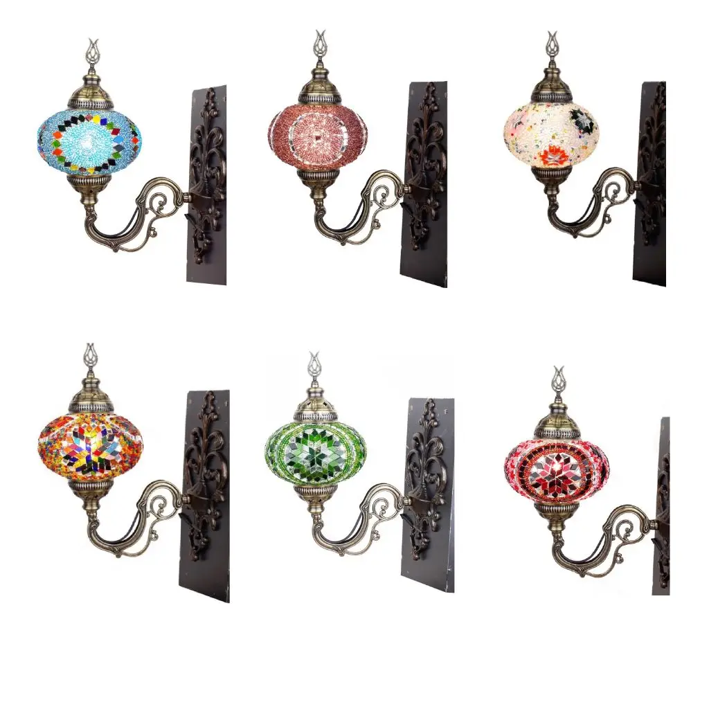

Living Room Corridor Balcony Garden Sconce Lamp Lighting Sconce Night Lamp Lampshade Turkish Moroccan Color Mosaic Lamp Authenti