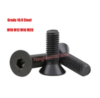 m10 m12 m16 m20 countersunk head socket cap screws allen bolts flat head hex drive screw din 7991 grade 10 9 steel black