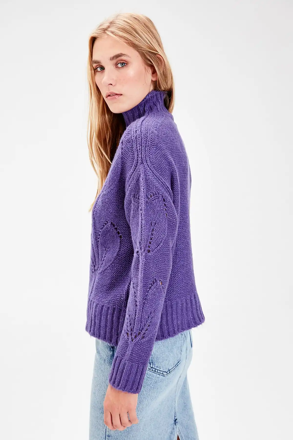 Trendyol фиолетовый сетчатый свитер TWOAW20JK0019| |