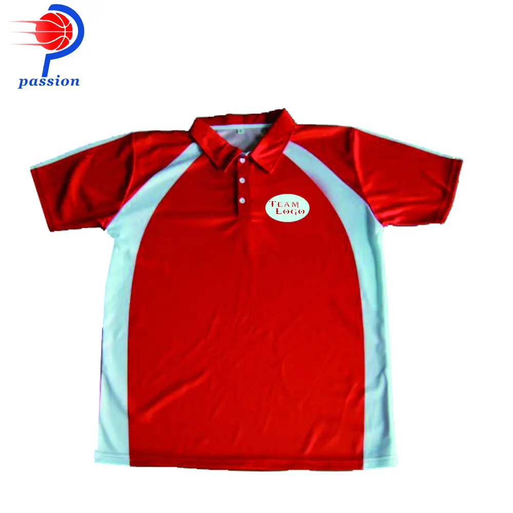 Красно белые рубашки поло с рукавами реглан для команд по крикету