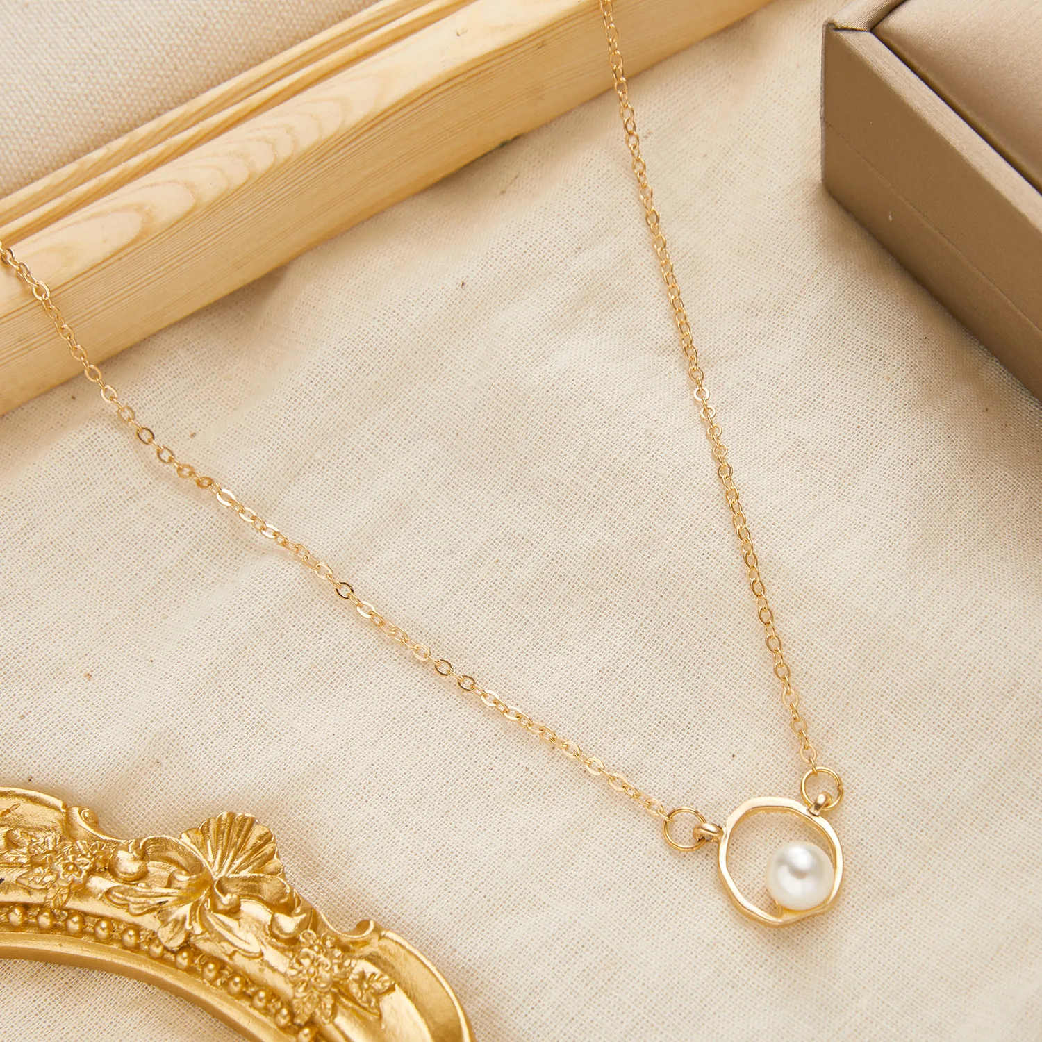 Простое корейское простое ожерелье в стиле Ins подвеска из искусственного жемчуга