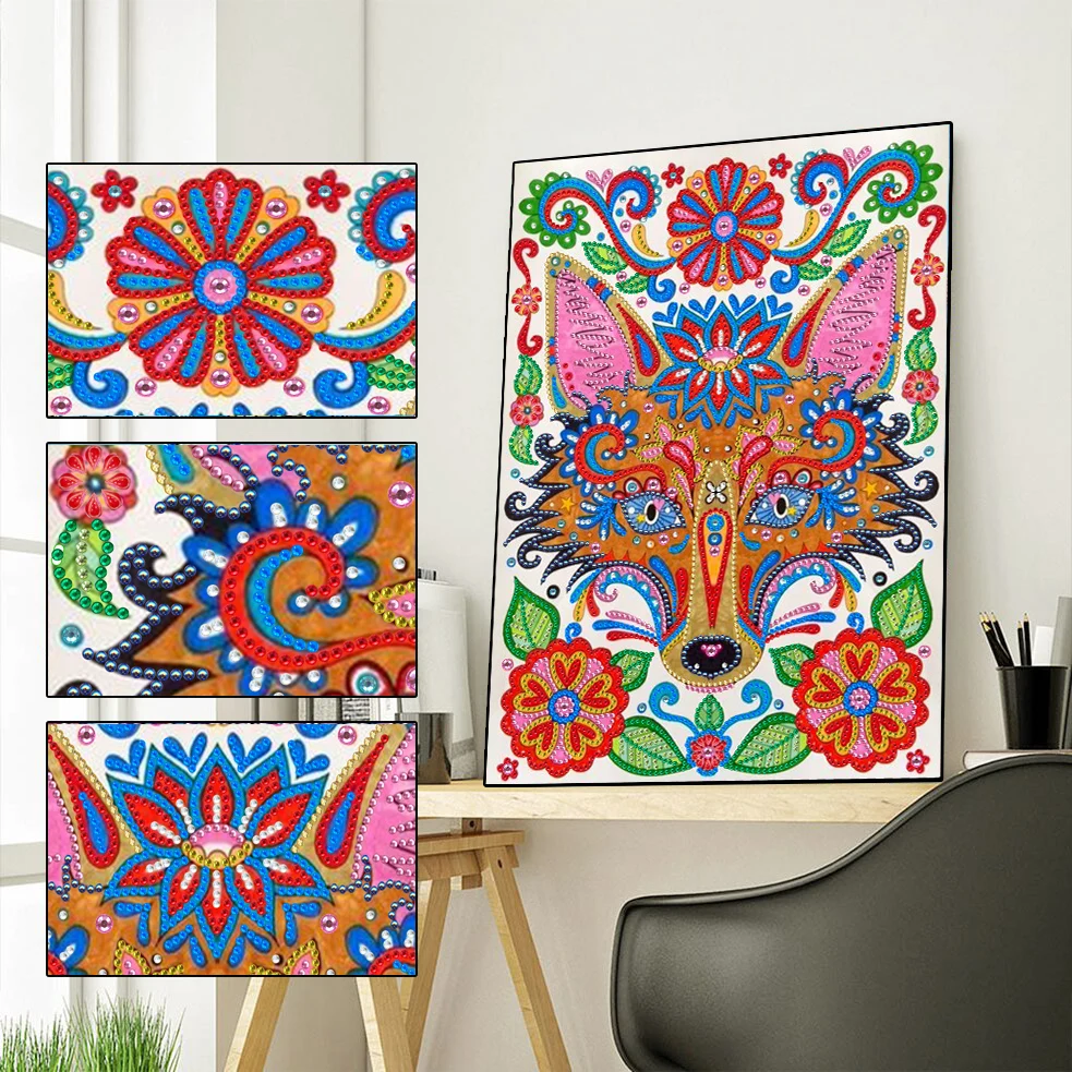

Crystal Rhinestone Diamond Painting Animal Fox Fantasy Shaped Diamond Embroidery Bead Embroidery Shiny