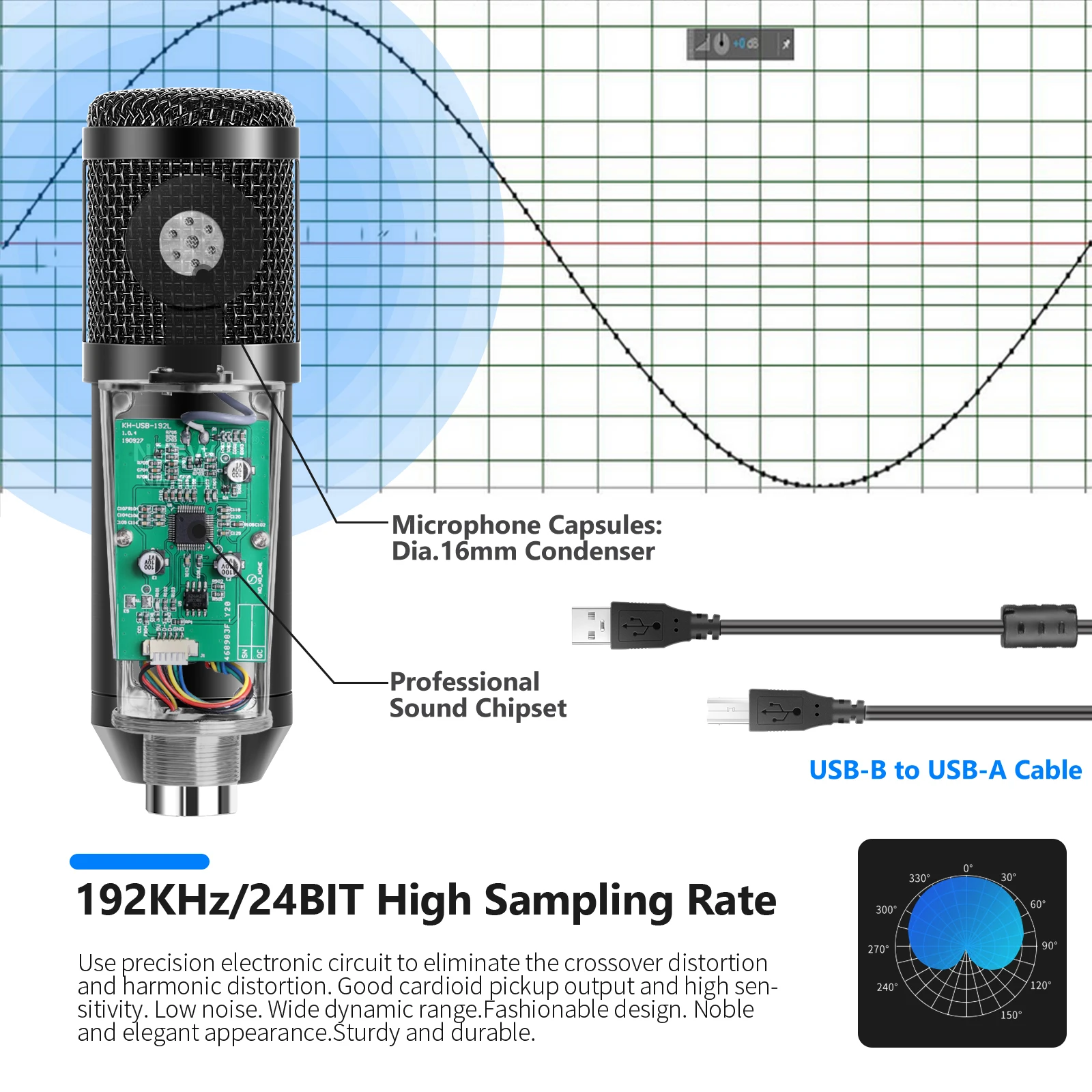 

Neewer USB Microphone Kit -192KHz/24Bit Plug&Play Cardioid Condenser Mic with Isolation Shield for YouTube/Gaming Record/Singing