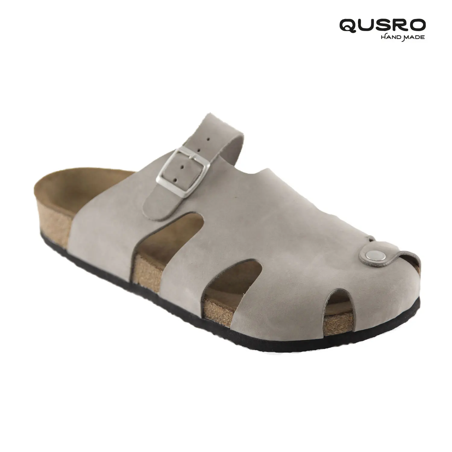 

Orthopedic Men Shoes Cork Slipper Casual Sandals Closed Toe Genuine Leather Cork Handmade Anti-slip Anti Bacteria
