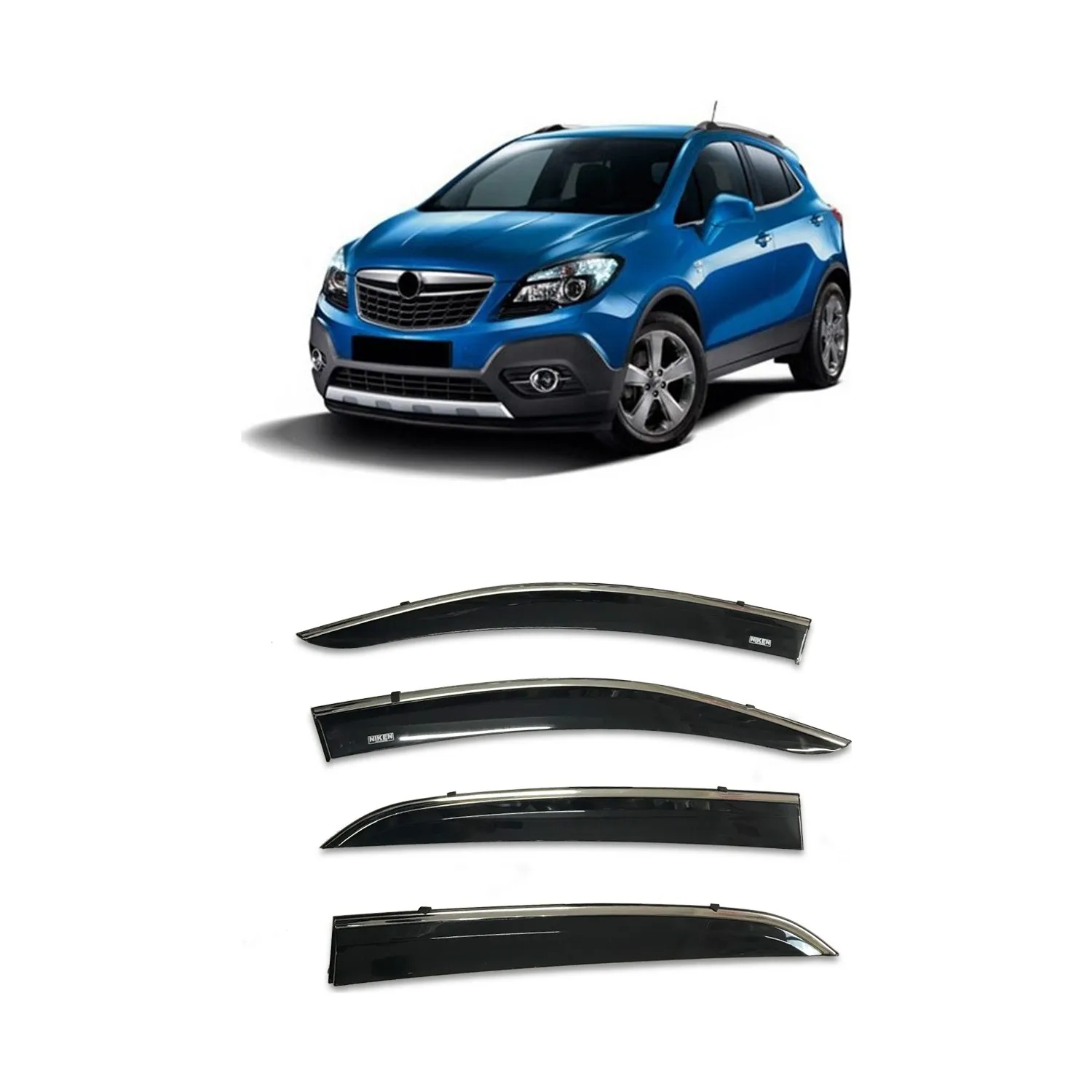 Для Opel Mokka ветровым щитком хром Дождь Окно козырек 2012 2013 2014 2015 2016 2017 2018 2019 2020 и 4 шт.