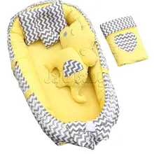 "Jaju Baby Nest Gri-Sari Desenli 6 parcha Babynest Set" "Jaju Baby Nest Gri-Sari Desenli 6 parcha Babynest Set"