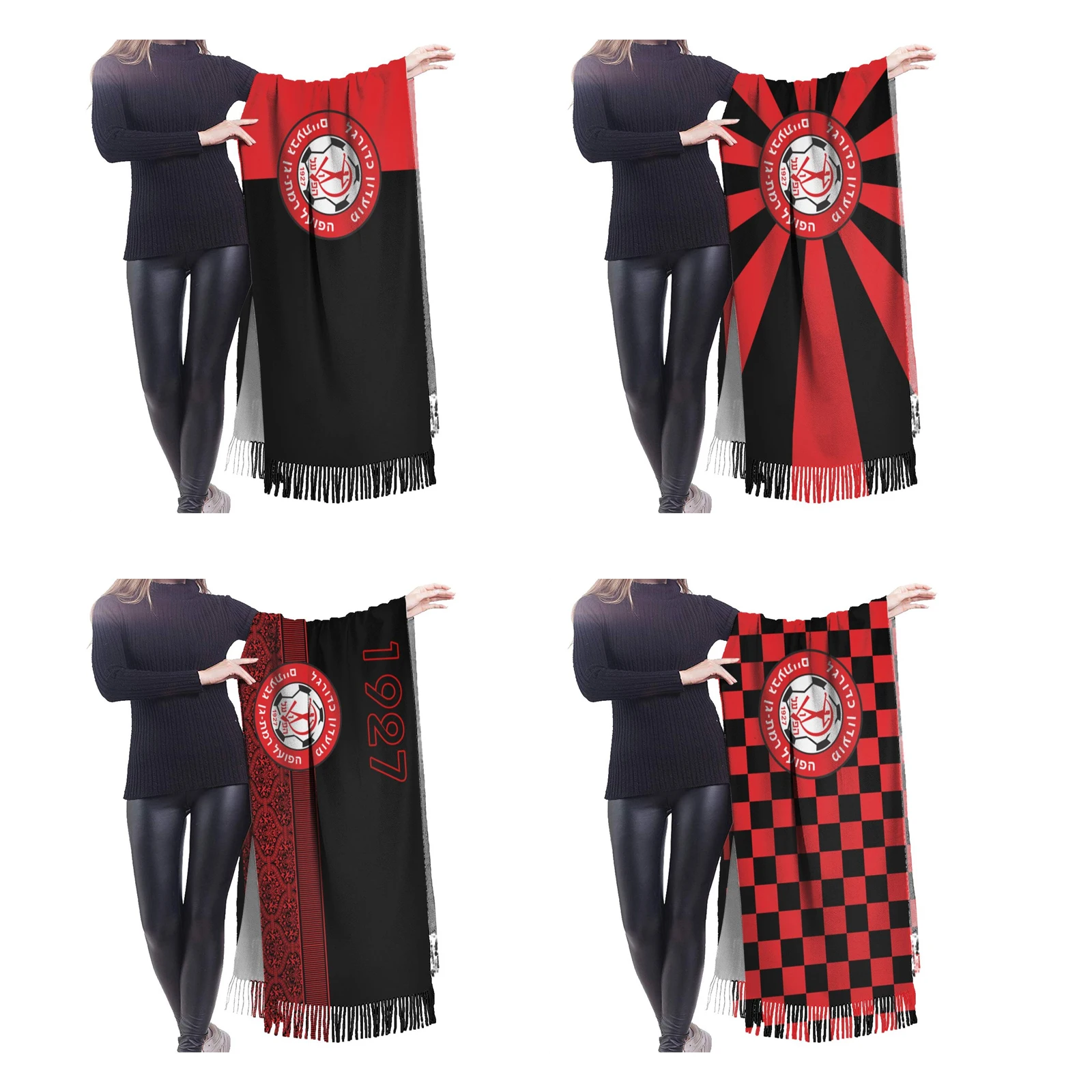

Женский шарф Hapoel Ramat Gan Givatayim Fc, кашемировая шаль из пашмины, мягкие теплые зимние длинные большие шарфы