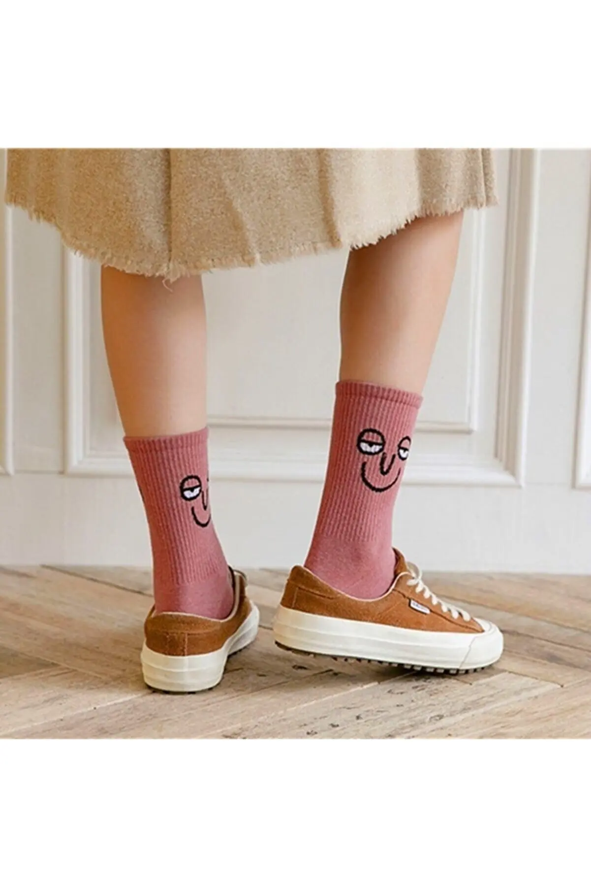 

Unisex Colored Face Patterned Tennis Socks 10 Pcs