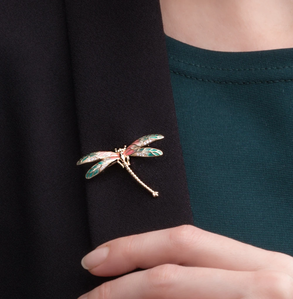 Серебряная брошь с фианитами и эмалью SUNLIGHT проба 925 | Украшения аксессуары