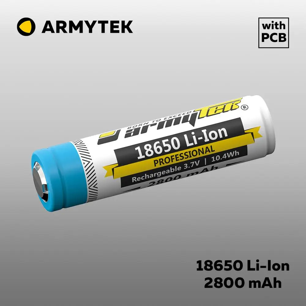 Литий-ионный аккумулятор Armytek 18650 2800 мАч защищенный только для фонарика/фонарь |