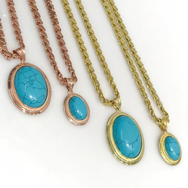 60 см цепочка ячмень большой бирюзовый камень Зеленый миндаль шекели серебряное