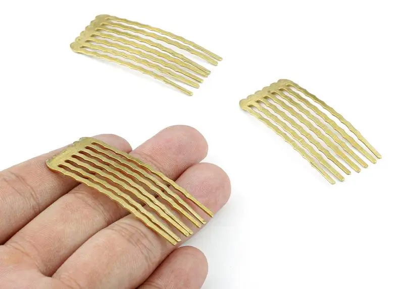

Brass Hair Comb - Brass Wavy Comb - Brass Hair Component - Brass Hair Base - 6PCS/LOT - 50.13x21.96x0.61mm - PP2364