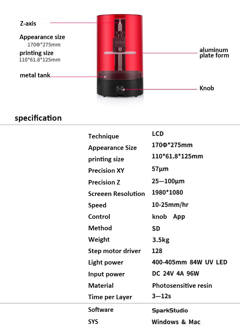 3d принтер Sparkmaker 2019 новейший FHD Полимер Pinter SLA Quick Slice Off line Print LCD Shadow Mini Impresora Printer