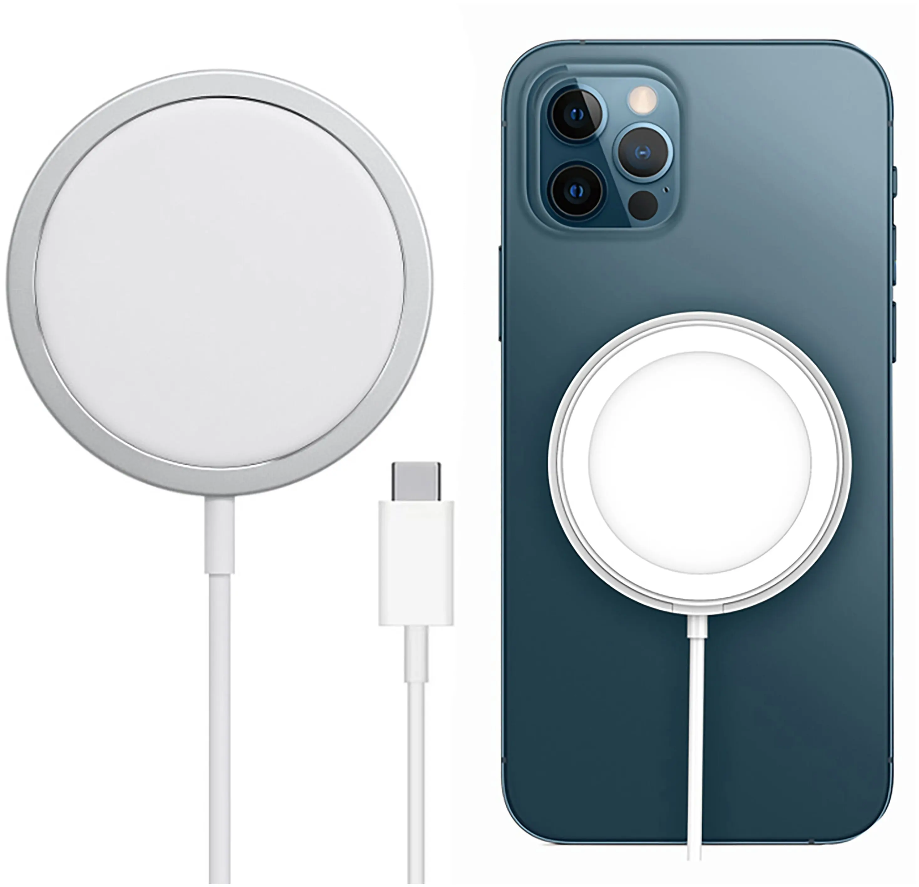 Беспроводное зарядное устройство для iPhone MagSafe 15 Вт USB C PD магнитное безопасное