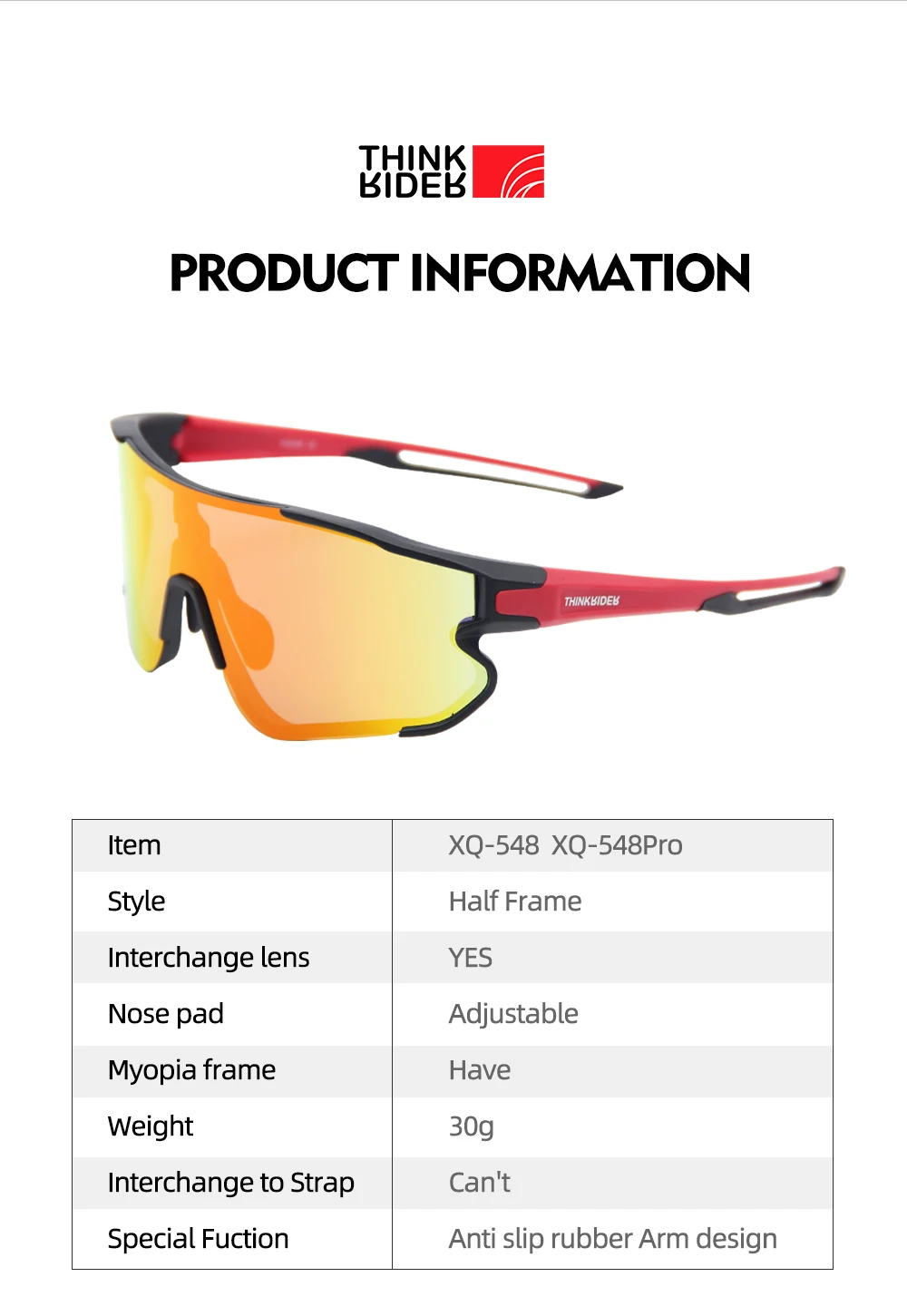 ThinkRider Cycling Glasses Photochromic Polarized glasses Bicycle Sport polaroid Sunglasses Road MTB Hiking with Myopic lens