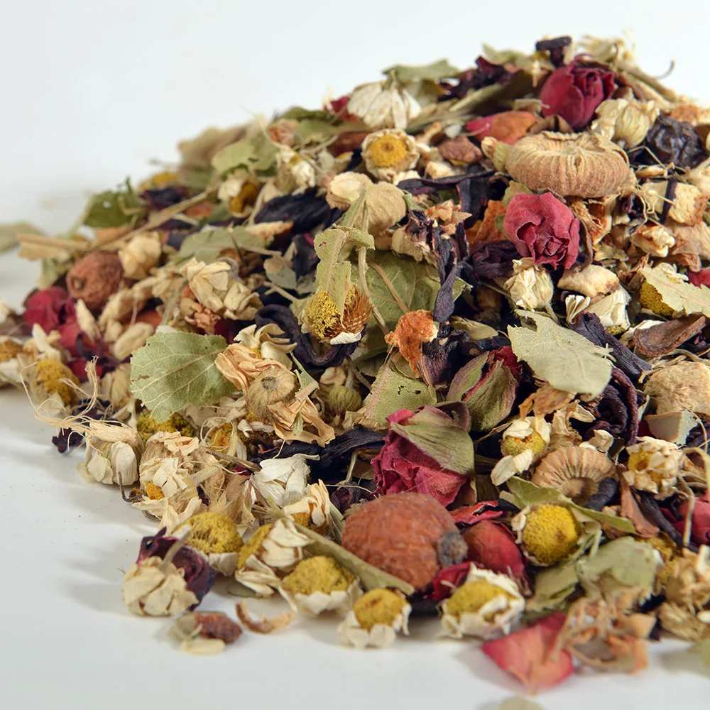 

Winter tea 200g. Herbal tea free shipping (basswood, ginger, Sage, rose hip, hibiscus hibiscus, daisy, thyme, mint.)