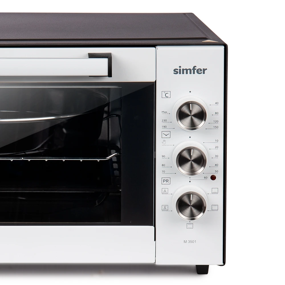 Мини-печь духовка Simfer M3501 Топ комплектация 5 режимов работы конвекция 2 противня