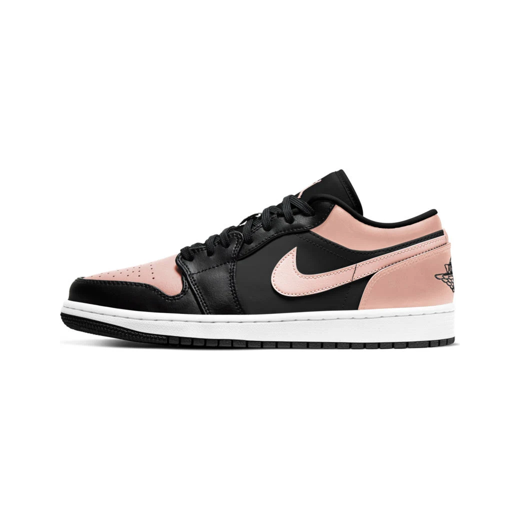 Оригинальные низкие мужские баскетбольные кроссовки Nike Air Jordan 1-черные/розовые