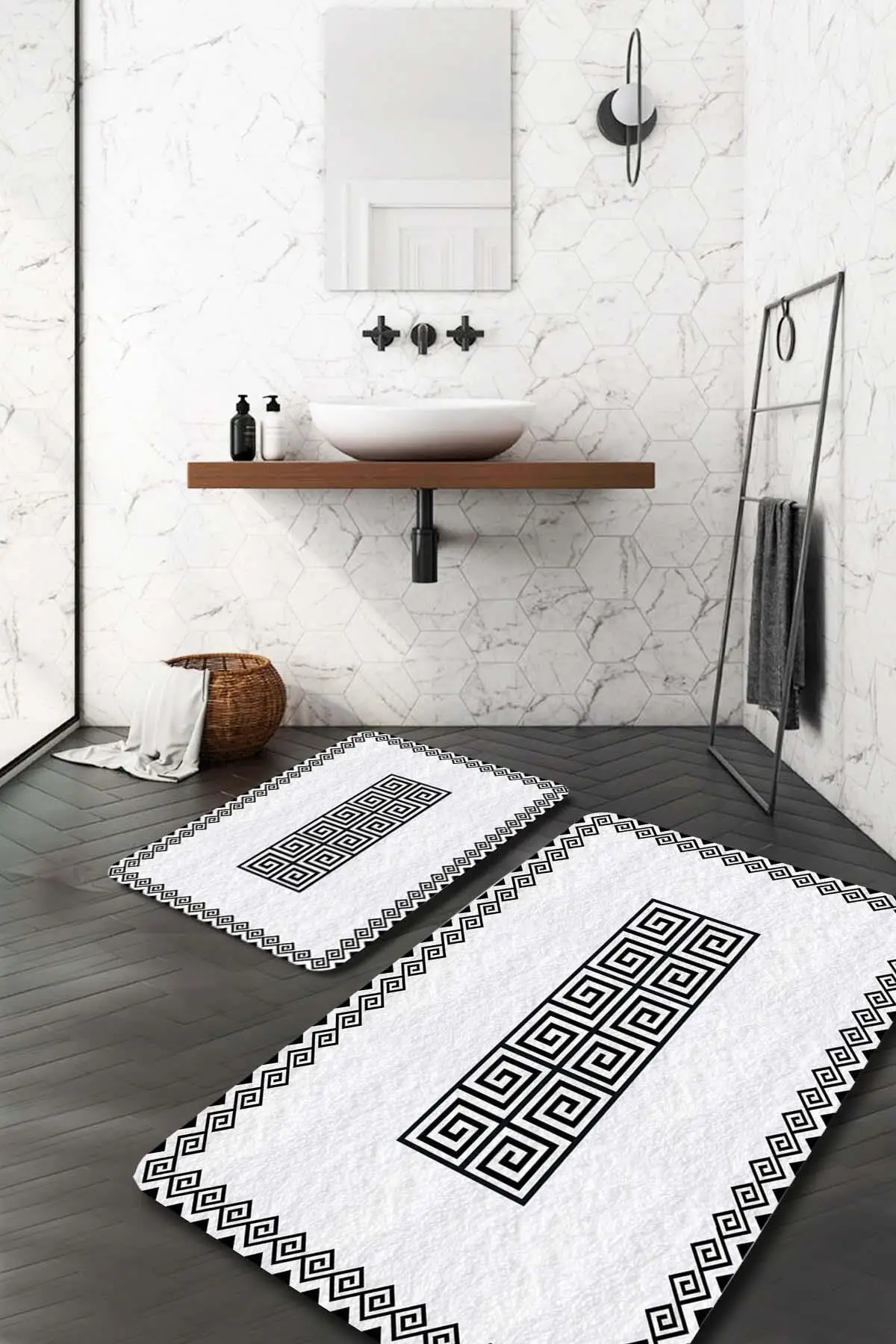 

Classical Bathroom Rugs-Rugs Bathtub Mat- Shower Room Mat -Toilet Bath Mat- 2 pcs