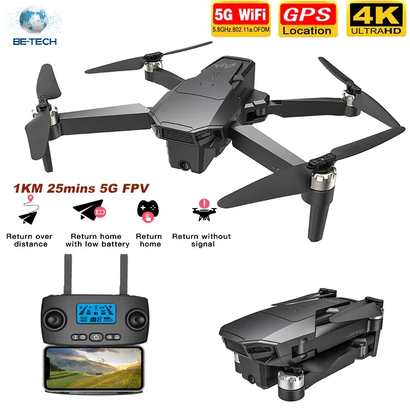 KF107 GPS беспилотные летательные аппараты с 4K HD двойной Камера 25 минут 1 5 км