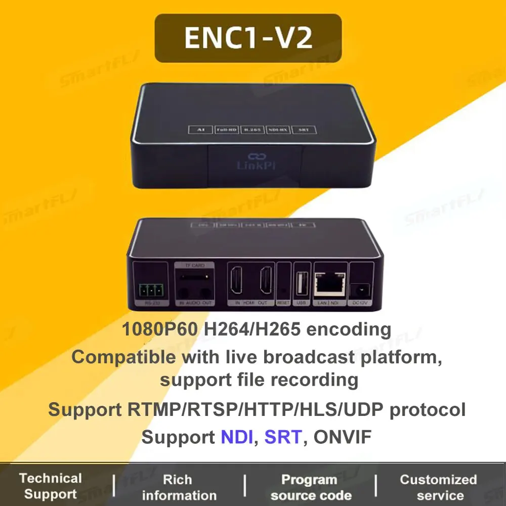 Ссылка Pi ENC1-V2 Hisilicon Hi3520DV400 HDMI кодер-декодер HD SR/RTMP RTSP/ONVIF/HLS прямой трансляции