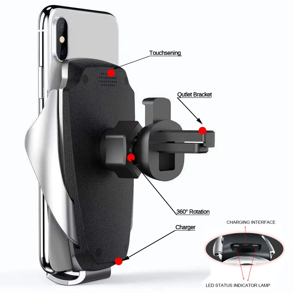 2020 CarAutoSpot New Automatic Clamping Car Phone Holder 10W Wireless Charger Fast Wirless Intelligent Infrared | Мобильные телефоны