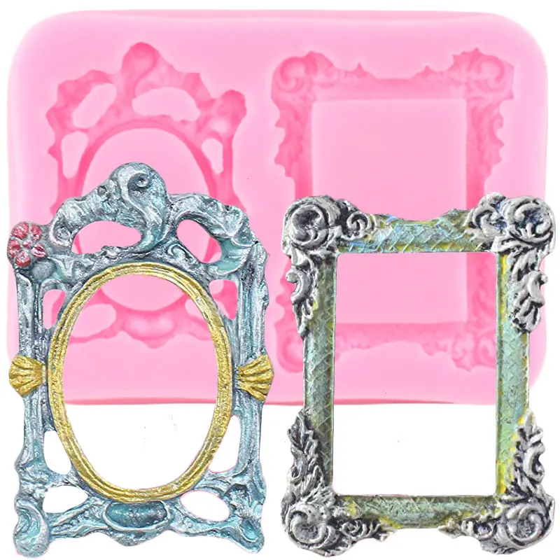 

Винтаж рамка силиконовые формы DIY вечерние Топпинг для кексов инструменты для украшения тортов из мастики шоколад Gumpaste конфеты формы для полимерной глины