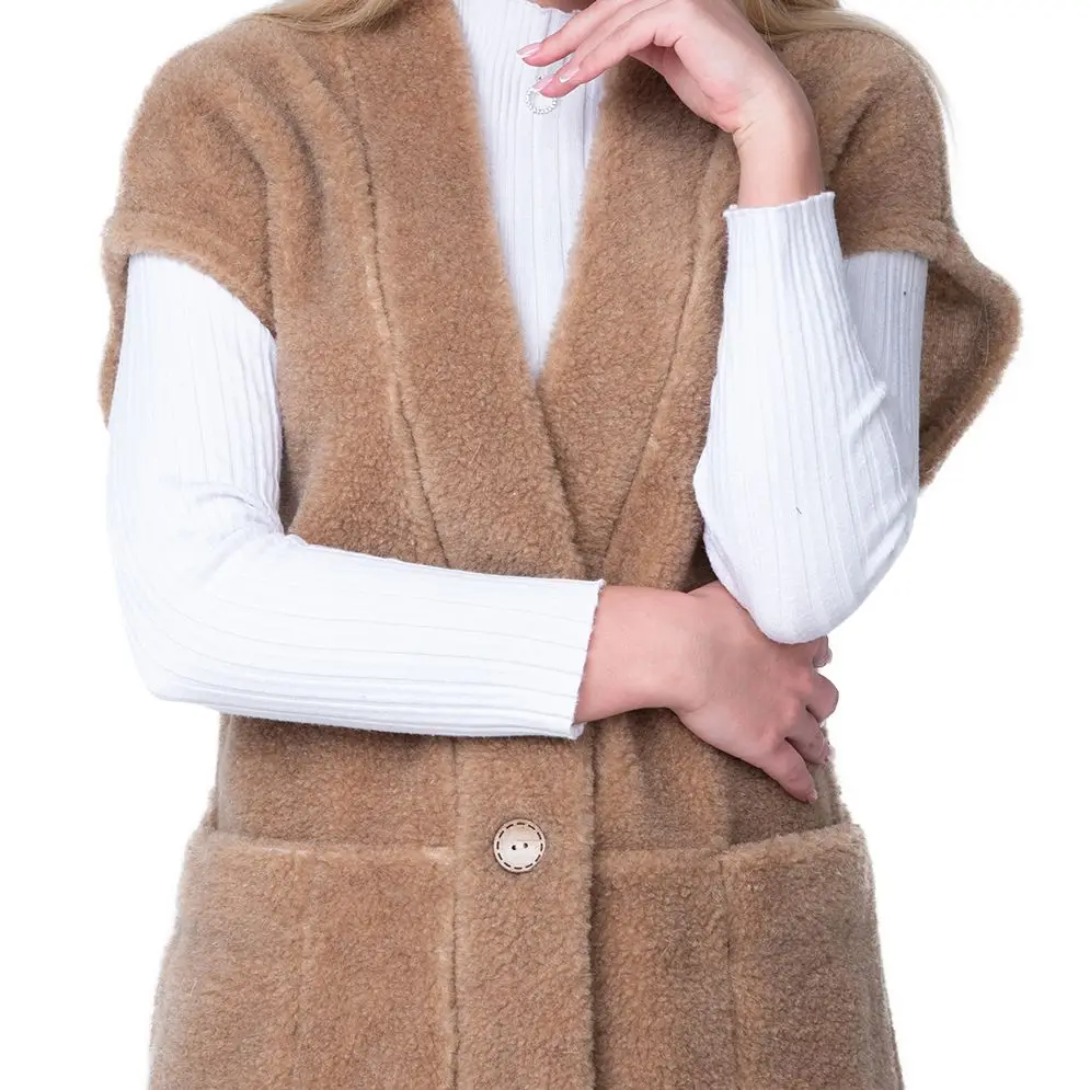 Жилет из верблюжьей шерсти CAMEL WOOL цвет camel жилет женский натуральной