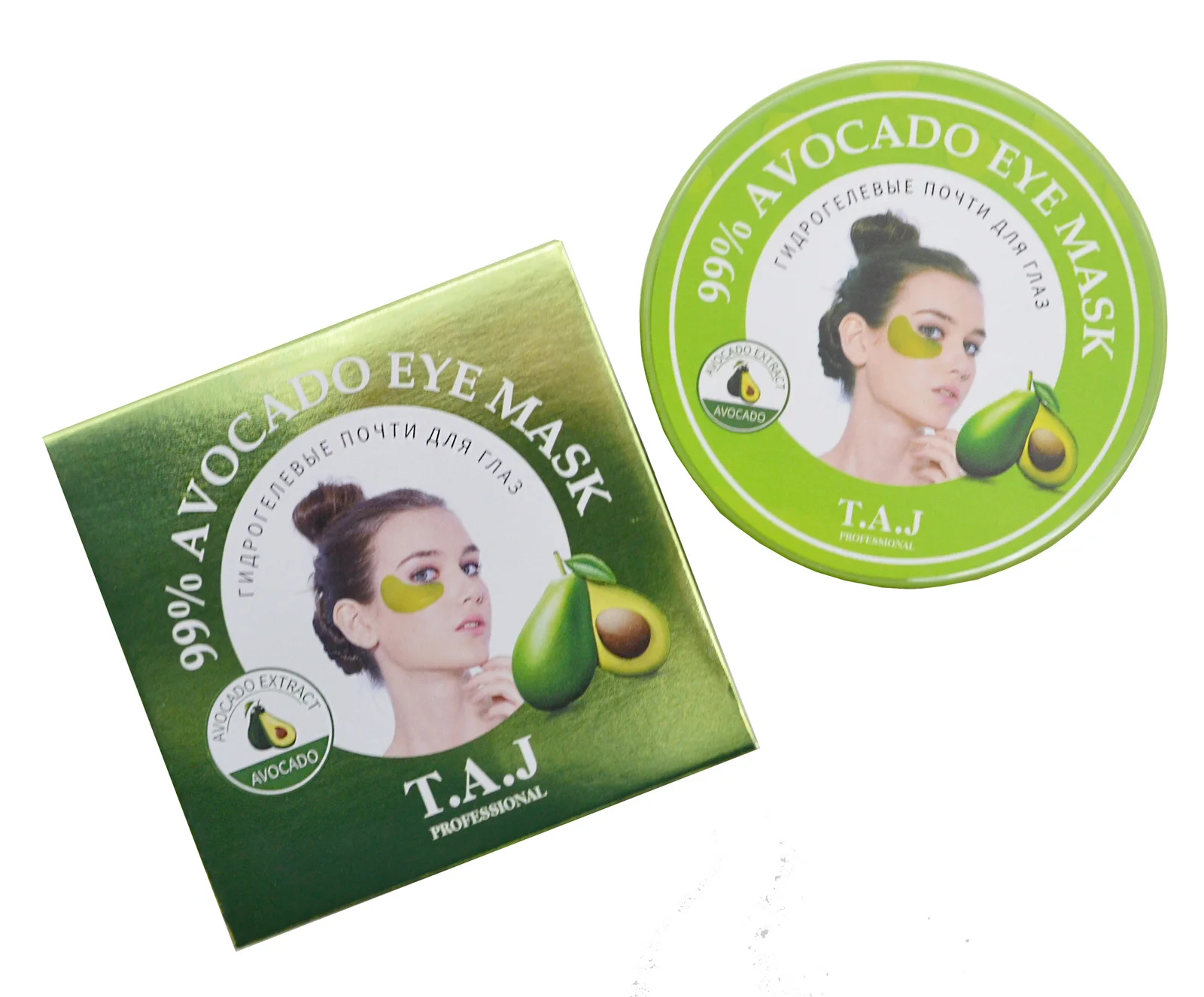 Патчи TAJ eye patches с экстрактом Авокадо 99% Avocado Eye Mask 60 шт увлажняет от морщин и темных