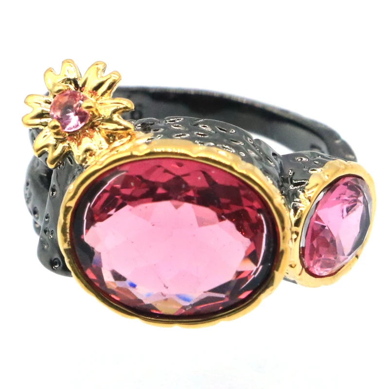 24x15 мм в неоготическом стиле создан фиолетовый танзанит турмалин для Для женщин