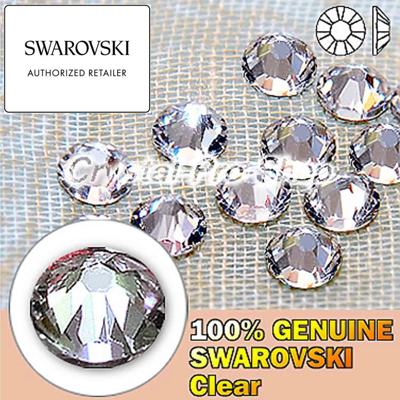 Прозрачные (001) кристаллы Swarovski Elements No Hotfix (ss5 ss48) (2 мм 11 мм) Flatback (144 / 12) Стразы|crystal