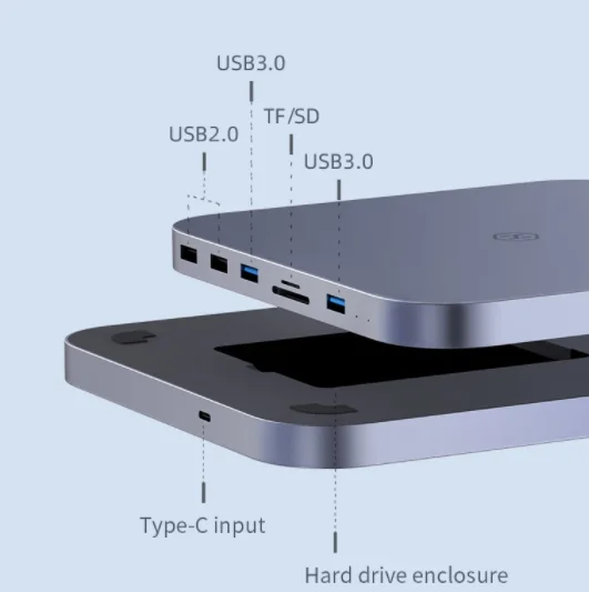 Hagibis USB C Hub с корпусом жесткого диска SATA для Mac mini 3 0 hub 2020 нового M1 Type SSD чехол SD/TF