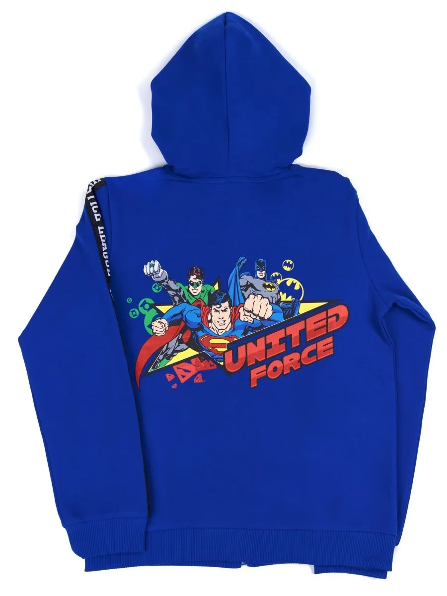 Толстовка для мальчика Лига Справедливости синяя 110 | 116 122 128 134 140