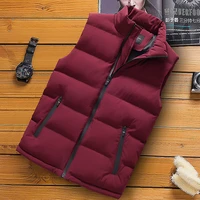 mens jacket sleeveless vest winter fashion casual slim coat brand clothing vests cotton padded mens vest men waistcoat big size