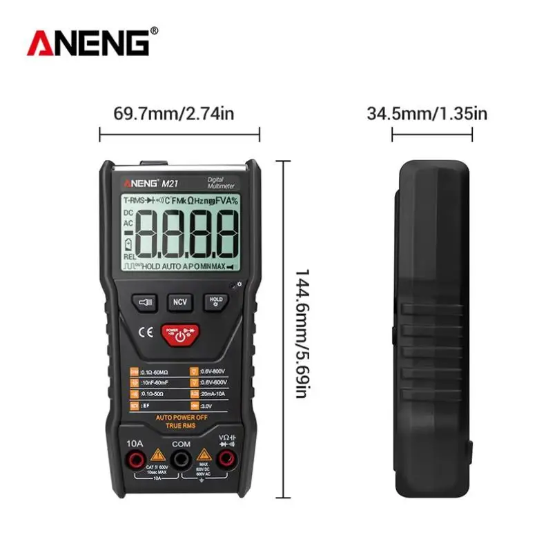 

M21 Digital Multimeter Intelligent Automatic Range 6000 Counts NCV True RMS Measurement Date Hold Current Voltage Meter