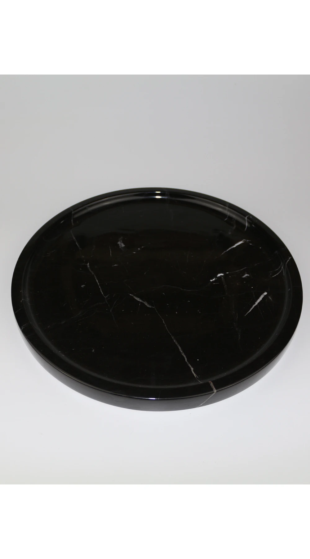 

Nordic 22cm Black real natural marble tray bathroom storage round jewelry box kitchen dish dispenser luxury Tiss