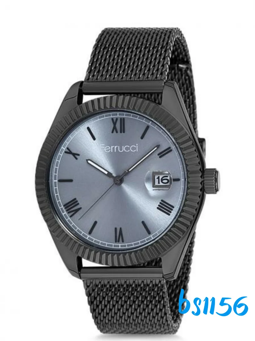 Мужские часы Ferrucci модные золотые серебристые черные|Кварцевые мужские часы| |