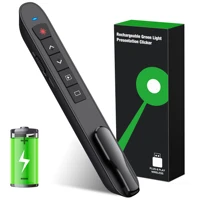 for 2 4ghz rechargeable powerpoint clicker with usb receiver presentation pointer green slide advancer hyperlink volume control