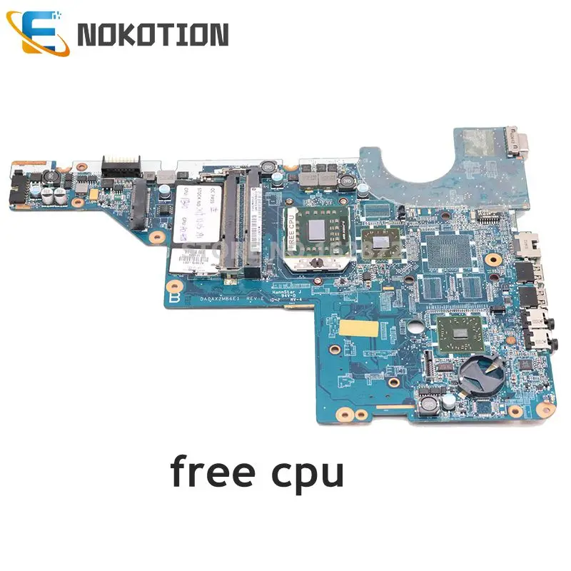 

NOKOTION 623915-001 for HP Compaq CQ42 CQ56 laptop motherboard DA0AX2MB6E1 Socket S1 DDR3 free cpu