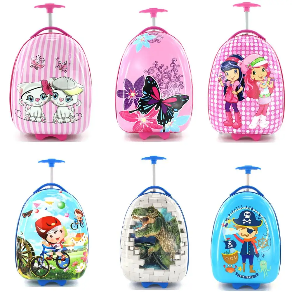 Child travel suitcase for cabin rigida print children trolley cabin 2 wheels