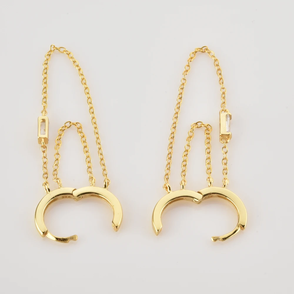 Серьги-кольца ANDYWEN из стерлингового серебра 925 пробы золотого цвета простая