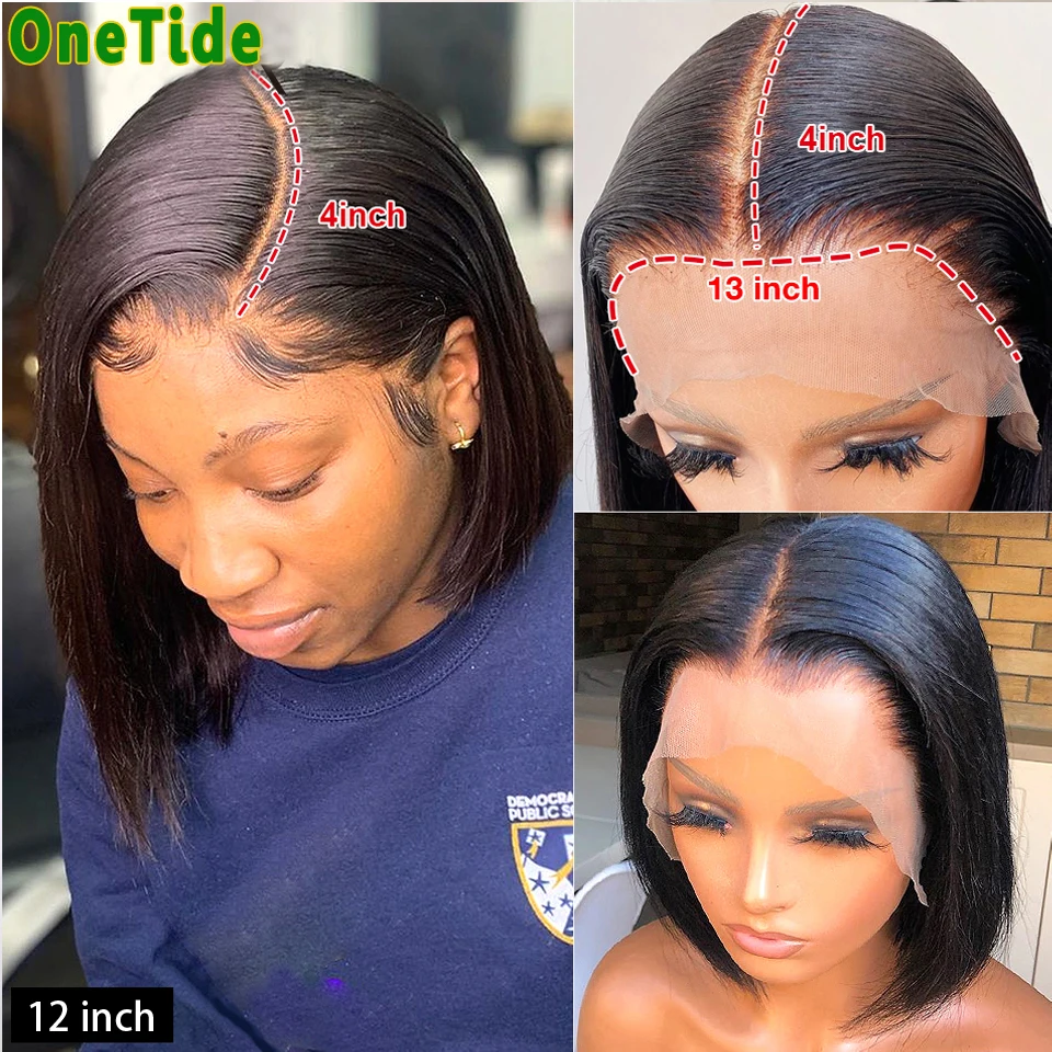 2Pcs Wholesale Brazilian Straight Bob Wig Lace Front Human Hair Wigs Short Bob Wig Human Hair13x4 Lace Frontal Wigs For Women