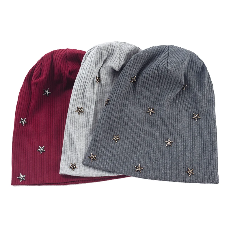 Вязаные облегающие шапки в полоску для мужчин и женщин зимние теплые женская