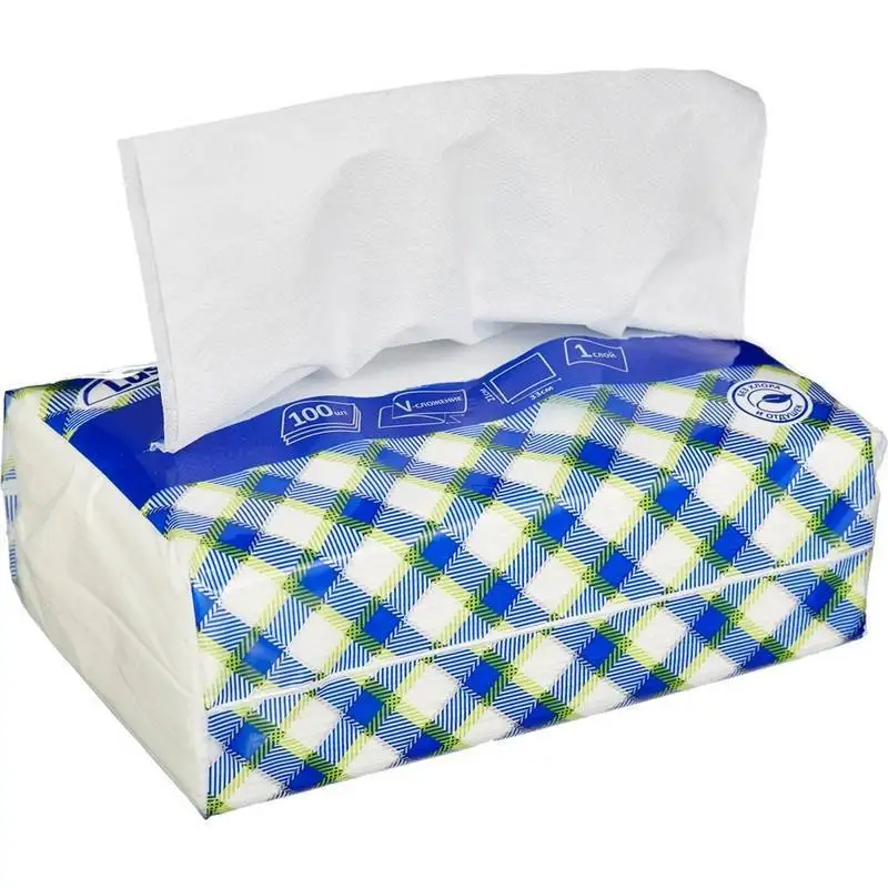 Салфетки бумажные Luscan NonStop 1-слойные белые 100 штук в пачке 785057