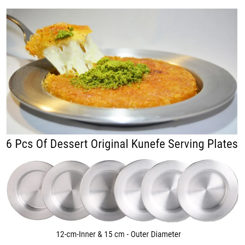 

6 pcs Set Kunefe famous dish dessert serving plates presentation tray Hatay antakya kunefe original high quality aluminum plate
