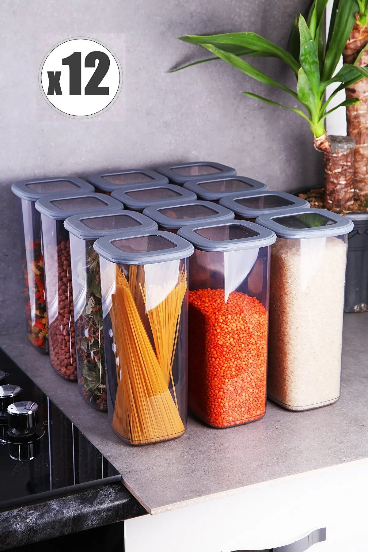 

12 Pieces Jumbo Size Food Storage Container Set - 1750 Ml Super Set
