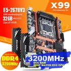 Atermiter X99 D4 DDR4 набор материнских плат с Ксеон E5 2678 V3 LGA2011-3 Процессор 2 шт. 16 ГБ = 32 Гб 3200 МГц DDR4 PC4 память ECC REG Оперативная память